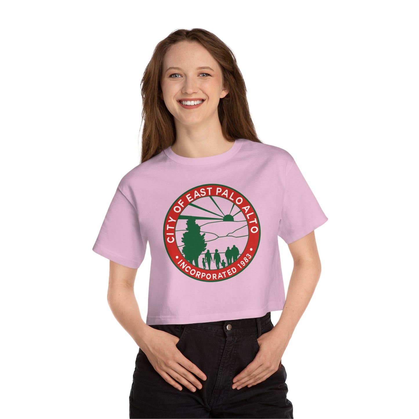 "City Seal" Capsule (Christmas Color-way) Champion Women's Cropped T-Shirt