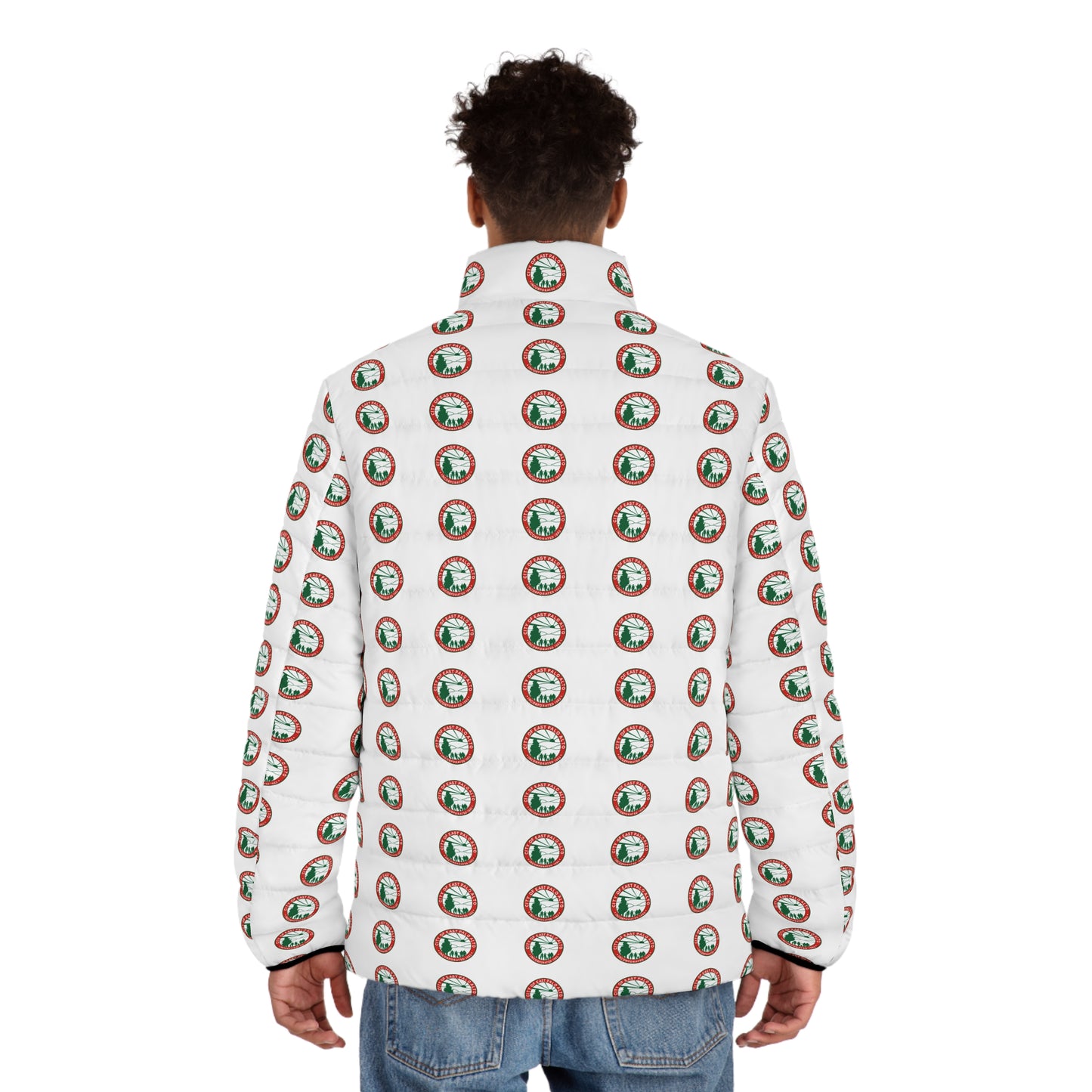 "City Seal" Capsule (Christmas Color-way) Men's Puffer Jacket (AOP)