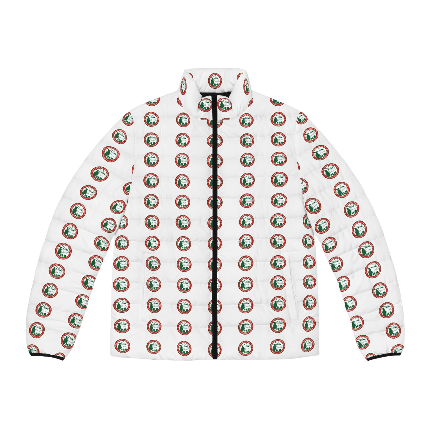 "City Seal" Capsule (Christmas Color-way) Men's Puffer Jacket (AOP)